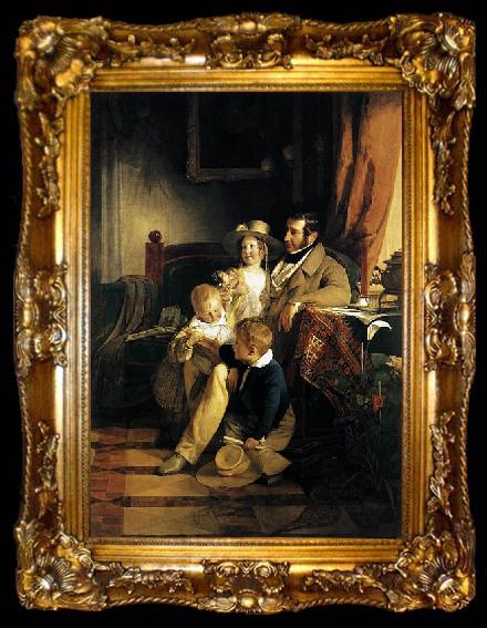 framed  Friedrich von Amerling Rudolf von Arthaber with his Children, ta009-2
